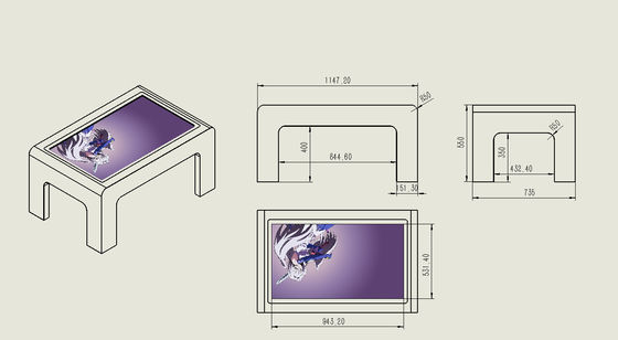 Exhibición del quiosco de la publicidad interactiva del multi-touch de la mesa de reuniones para la reunión