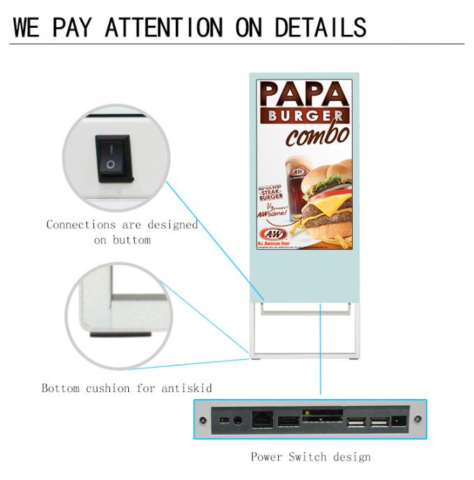 43 monitor de exhibición digital de la señalización lcd del jugador portátil de la publicidad de la pulgada 1080P