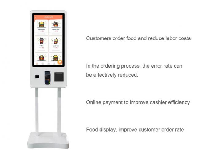 Android gana 10 quiosco que ordena del uno mismo de la pantalla táctil del restaurante de 32 pulgadas con el lector de tarjetas de NFC de la impresora térmica