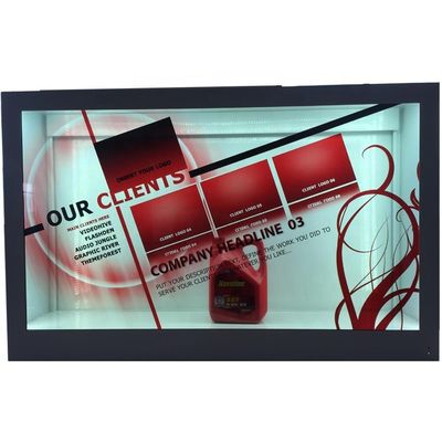 65&quot; señalización transparente de Digitaces de la caja de presentación del escaparate de la publicidad de 4K LCD