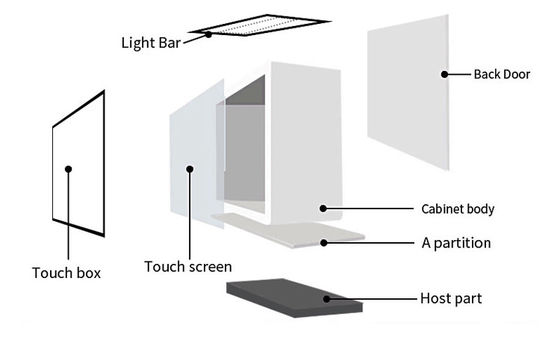 Caja transparente elegante del gabinete del LCD de la pantalla táctil del escaparate de 15,6 pulgadas para la publicidad